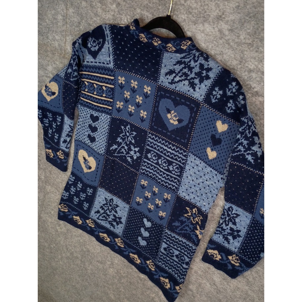 Adele Knitwear Womens Small Patchwork Vintage Coz… - image 4